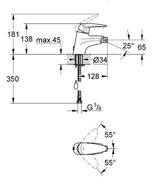 Смеситель для биде Grohe Eurodisc (33245001) Смеситель для биде Grohe Eurodisc (33245001)