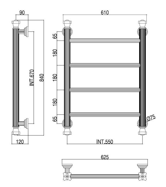 Полотенцесушитель электрический Margaroli 2- 952J (2952J5504RNNB)