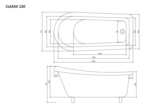 Ванна акриловая Cerutti SPA Classic 150 (CT9667) Ванна акриловая Cerutti SPA Classic 150 (CT9667)