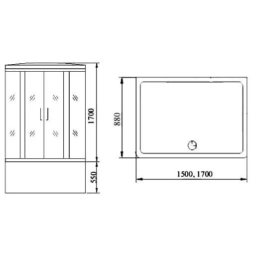 Душевая кабина с ванной Timo T-1150