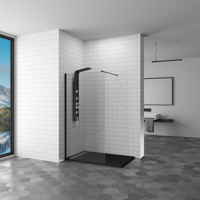 Walk-in RGW WA-10-B 100*195 Чёрный/Прозрачное/8 мм (02101010-14)