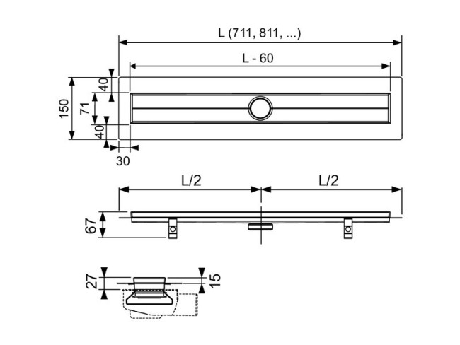 Душевой лоток TECE (600900) Душевой лоток TECE (600900)