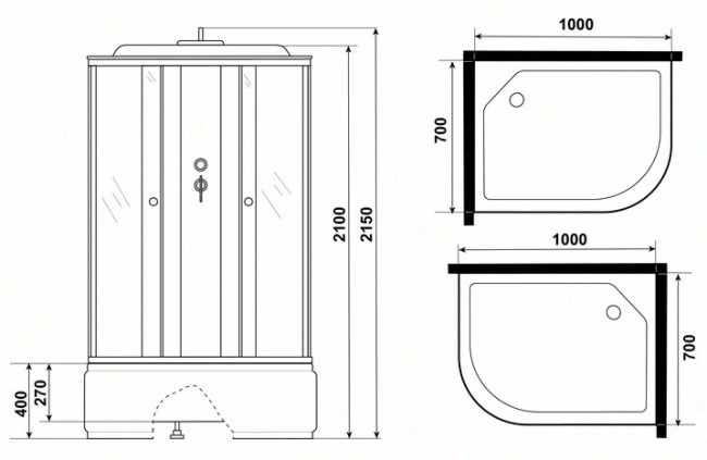 Душевая кабина Niagara Promo P100/70/40L/MT Душевая кабина Niagara Promo P100/70/40L/MT