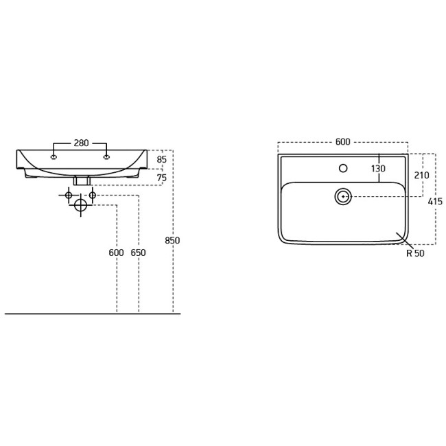 Раковина Dreja Neon 60