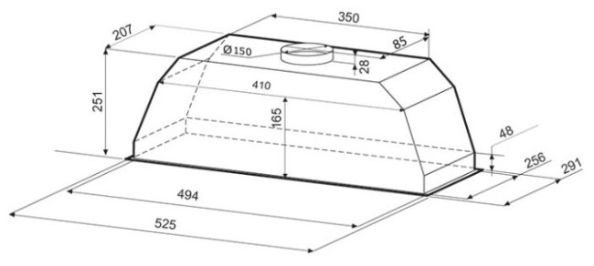 Встраиваемая вытяжка Kronasteel Ameli S 600 inox