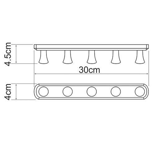 Кронштейн настенный 5 крючков WasserKraft K-1075