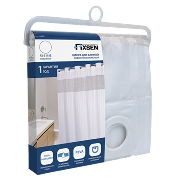 Штора для ванной Fixsen Hotel FX-5115E прозрачная Штора для ванной Fixsen Hotel FX-5115E прозрачная