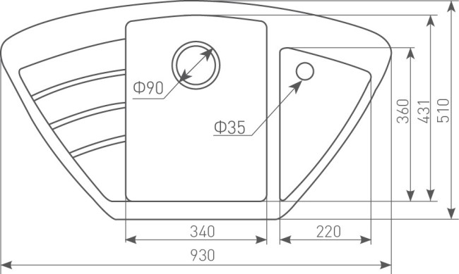 Кухонная мойка Zigmund & Shtain ECKIG 900 топленое молоко Кухонная мойка Zigmund & Shtain ECKIG 900 топленое молоко