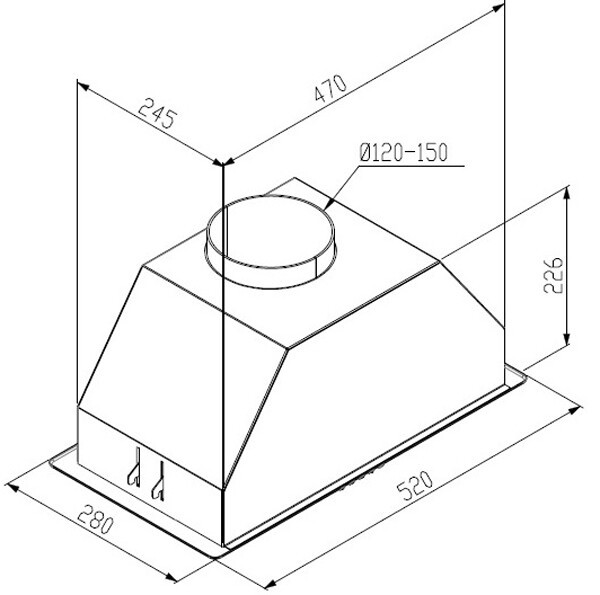 Встраиваемая вытяжка Zugel ZHI523X Встраиваемая вытяжка Zugel ZHI523X