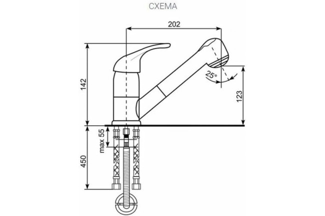 Смеситель для кухни Ulgran U-002-345 Смеситель для кухни Ulgran U-002-345