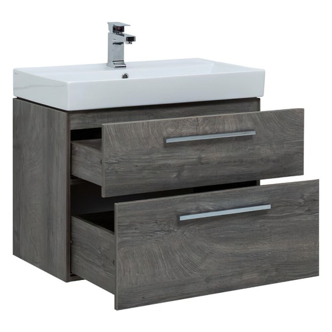 Тумба с раковиной Riho Nova 75 2 ящ. цв.дуб рошелье (245255)