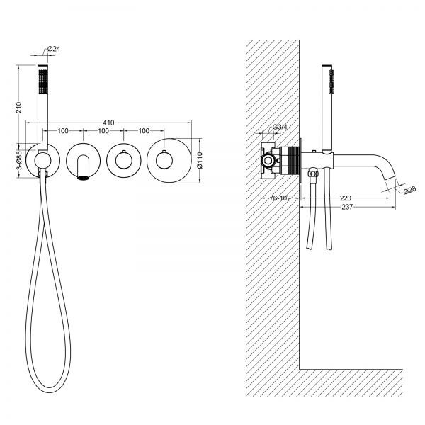 Встраиваемый смеситель Timo Saona 2324/00YSM Встраиваемый смеситель Timo Saona 2324/00YSM