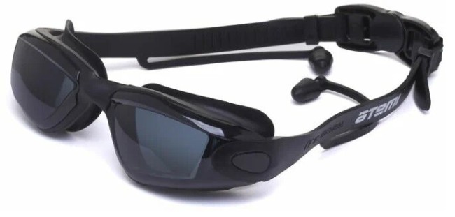 Очки для плавания Atemi N8600 силикон с берушами черный/серый Очки для плавания Atemi N8600 силикон с берушами черный/серый