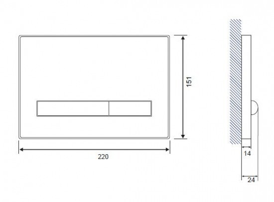 Клавиша смыва Cersanit PILOT (P-BU-PIL/Whg/Gl)