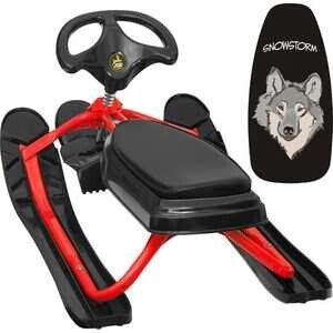 Снегокат Snowstorm Pro (красный/рисунок волк) Х34765