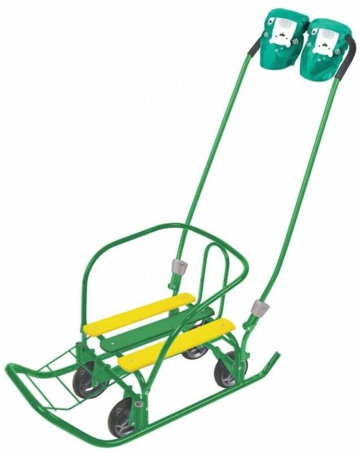 Санки Ника Ветерок 7 универсал с рукавичками (В7У/З зеленый) Санки Ника Ветерок 7 универсал с рукавичками (В7У/З зеленый)