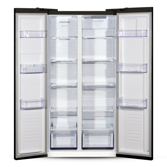 Холодильник Ginzzu NFK-462 черное стекло