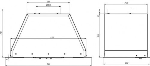 Встраиваемая вытяжка Elikor Врезной блок BF5634Q0 хром