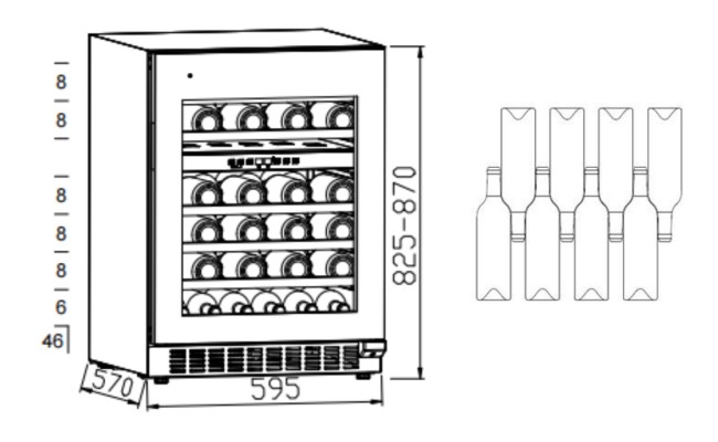 Встраиваемый винный шкаф Korting KFW 803 DB GN Встраиваемый винный шкаф Korting KFW 803 DB GN