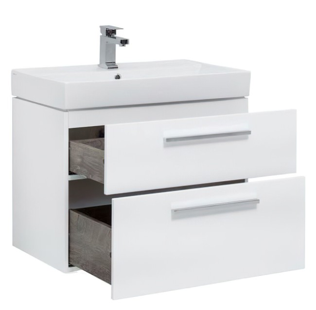 Тумба с раковиной Riho Nova 75 2 ящ. цв.бел. глянец (245254) Тумба с раковиной Riho Nova 75 2 ящ. цв.бел. глянец (245254)