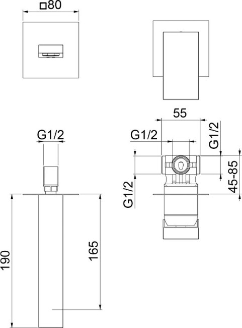 Встраиваемый смеситель для раковины Webert Pegaso PE830606010 Встраиваемый смеситель для раковины Webert Pegaso PE830606010