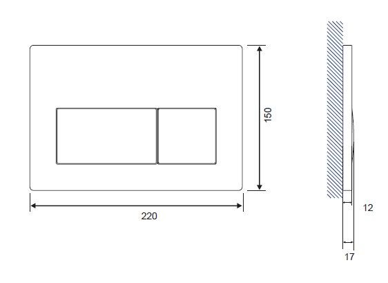 Клавиша смыва Cersanit PRESTO (P-BU-PRE/Cg)