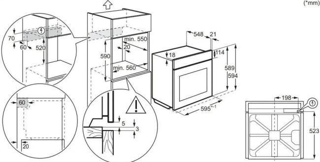 Встраиваемый электрический духовой шкаф Electrolux EOF3H40TH