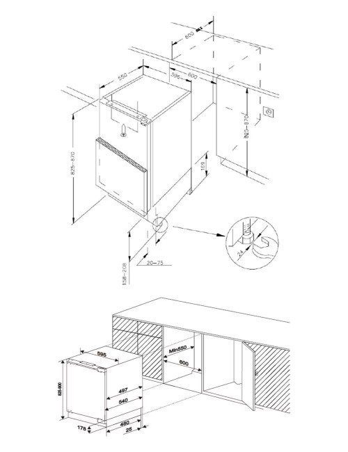 Встраиваемая морозильная камера Meferi MBF82 Low Frost Light