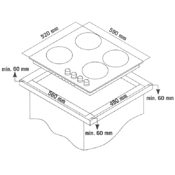 Встраиваемая газовая варочная панель Simfer H60V40B416