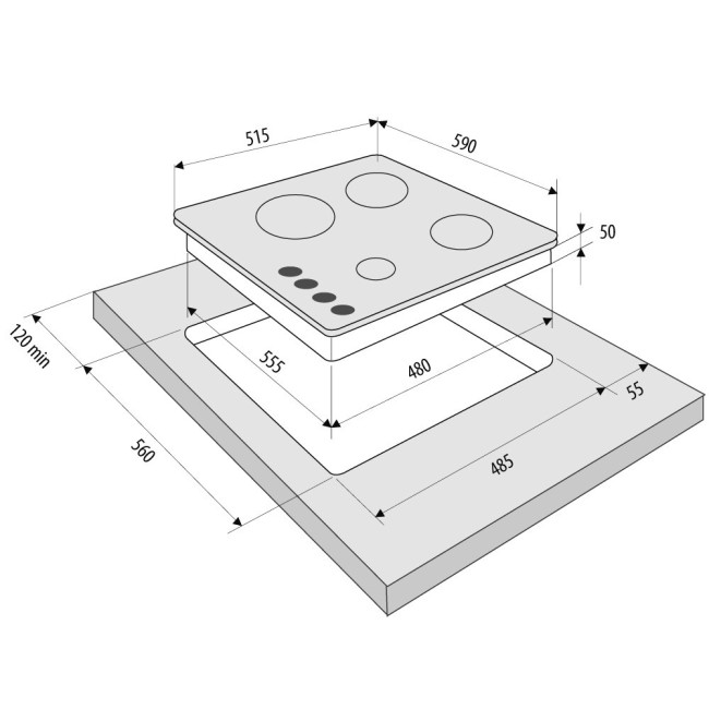 Встраиваемая газовая варочная панель Kronasteel ARDENTE 60 IV