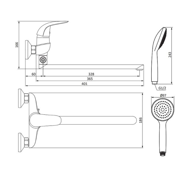 Смеситель универсальный Damixa Eclipse 319500001