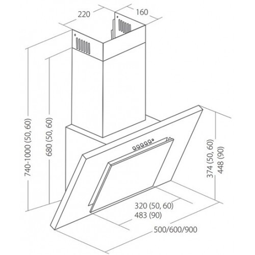 Каминная вытяжка Akpo Nero Duo WK-4 90 IX