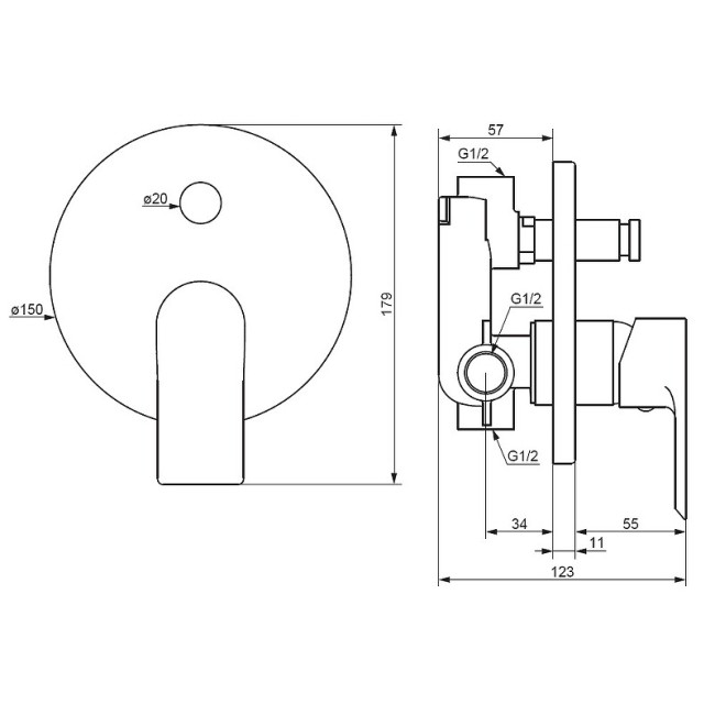 Встраиваемый смеситель Damixa Apollo 477100000 Встраиваемый смеситель Damixa Apollo 477100000