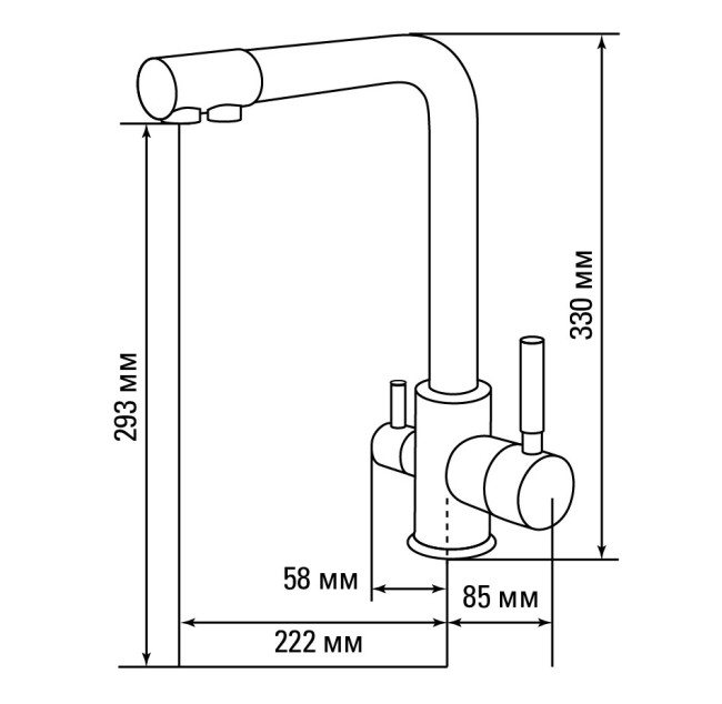 Смеситель для кухни Lex Biferno Black