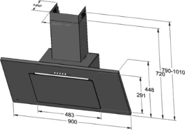 Каминная вытяжка Akpo Nero WK-4 eco 90 BK