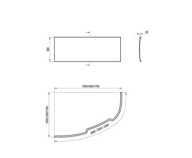 Акриловая ванна Ravak Asymmetric 170x110 L (C481000000)