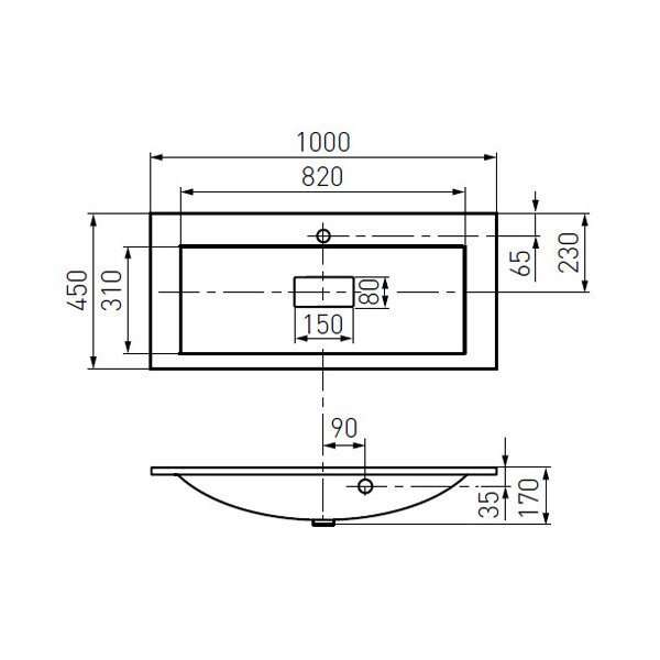 Раковина для мебели Aquaton Премьер М 100 (1A70473KPR010) белый