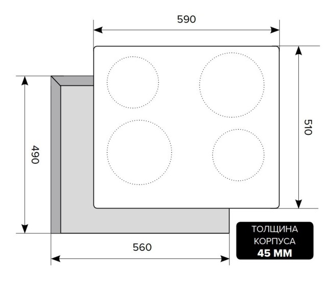 Встраиваемая электрическая варочная панель Lex EVE 640 WH