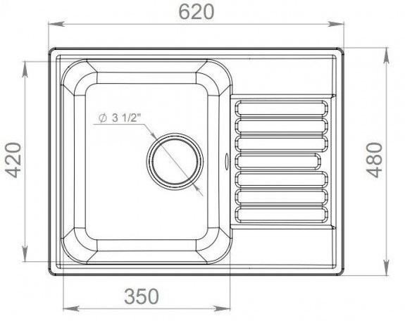 Кухонная мойка Lex Garda 620 Space gray