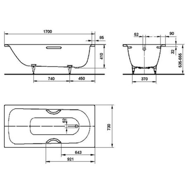 Ванна стальная Kaldewei Saniform Plus Star (133400013001)