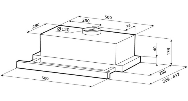 Встраиваемая вытяжка Kronasteel kamilla 600 AIR 2W