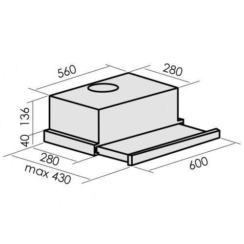 Встраиваемая вытяжка MBS CANNA 260 WHITE GLASS Встраиваемая вытяжка MBS CANNA 260 WHITE GLASS
