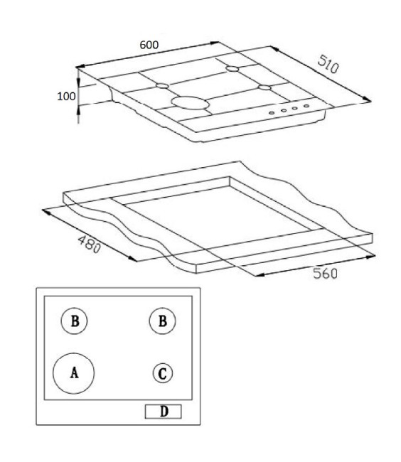 Встраиваемая газовая варочная панель Weissgauff HGG 641 XR