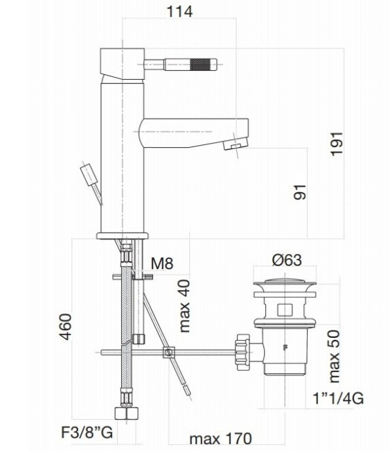 Смеситель для раковины Webert Rimini RI830102740