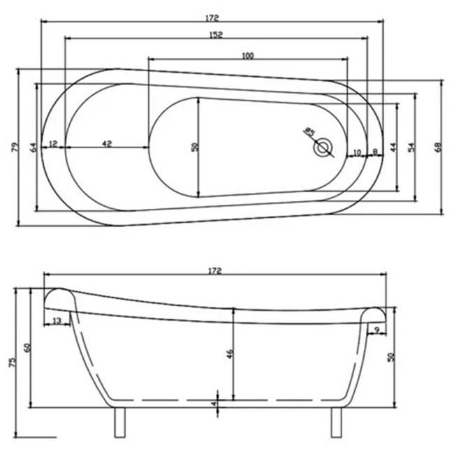 Ванна акриловая Cerutti SPA Classic 170 (CT9668) Ванна акриловая Cerutti SPA Classic 170 (CT9668)