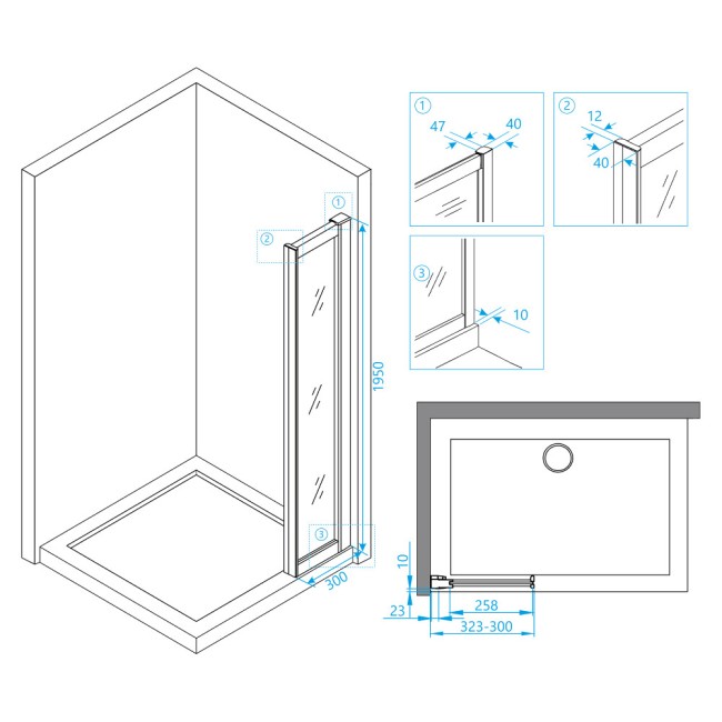 Боковая панель RGW Z-41 30*195 Хром/Прозрачное/8 мм (03064130-11)
