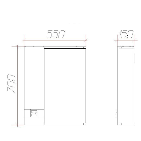 Зеркало-шкаф Mixline Квадро-55 (533266)
