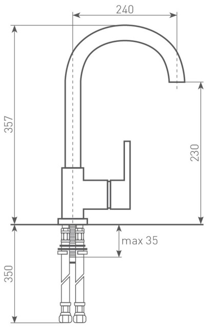 Смеситель для мойки Zigmund & Shtain ZS 1600 темная скала