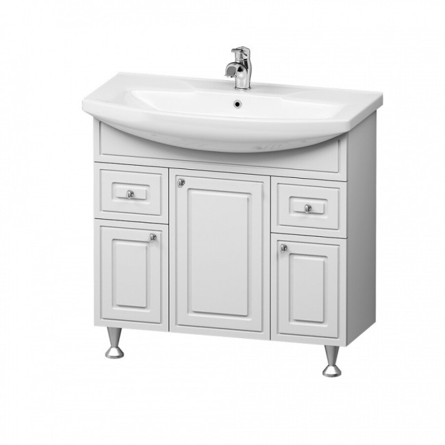 Тумба с раковиной RedBlu by Damixa Palace One M41-FSX0853WG-WCC085 белый глянцевый Тумба с раковиной RedBlu by Damixa Palace One M41-FSX0853WG-WCC085 белый глянцевый