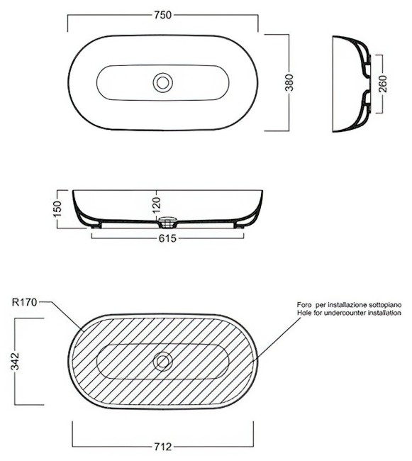Раковина Hatria Y8AR01
